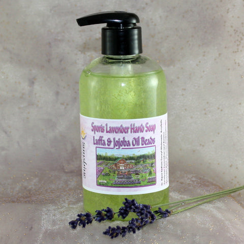 Sports Lavender Hand Soap with Luffa & Jojoba Oil Beads